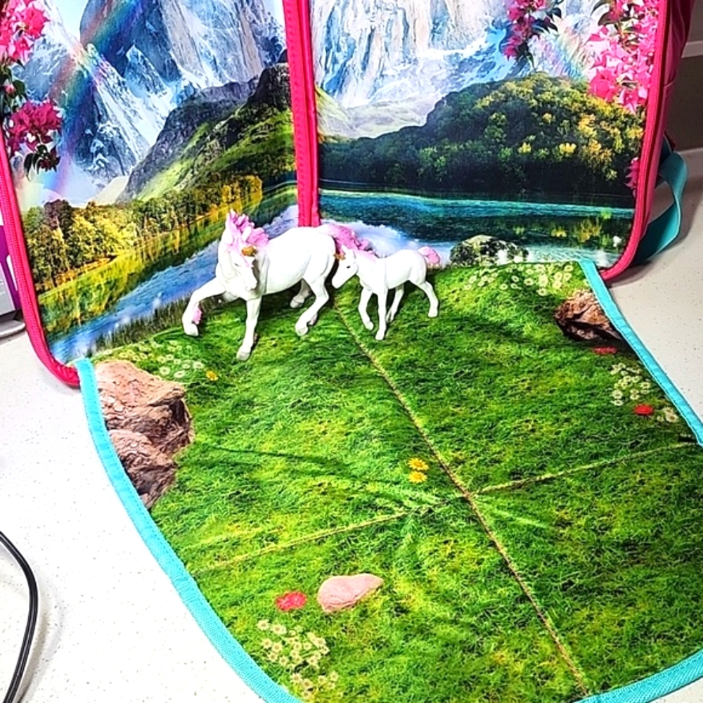 Backpack Play Set Pink and Blue Unicorn New - Picture 5 of 7